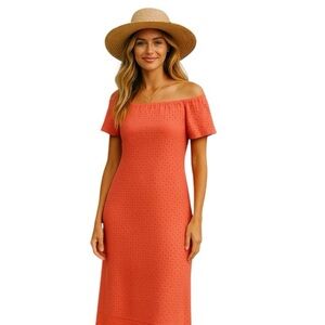 🌸 Lauren by Ralph Lauren Off-Shoulder Eyelet Shift Dress 🌸